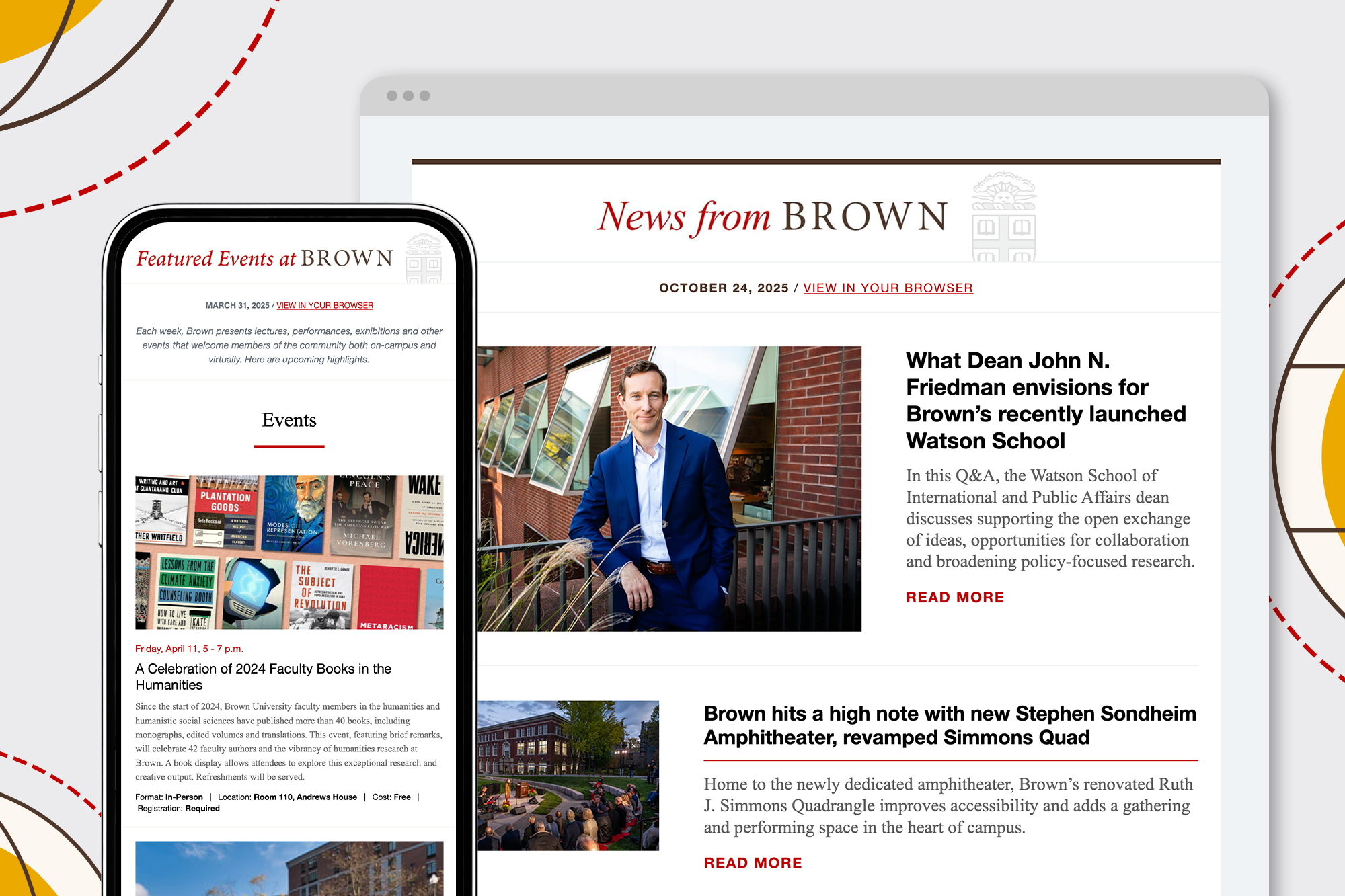 News from Brown and Featured Events Newsletters