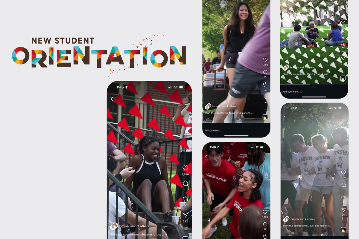 Screenshots from the Orientation sizzle reel in vertical video on Instagram.