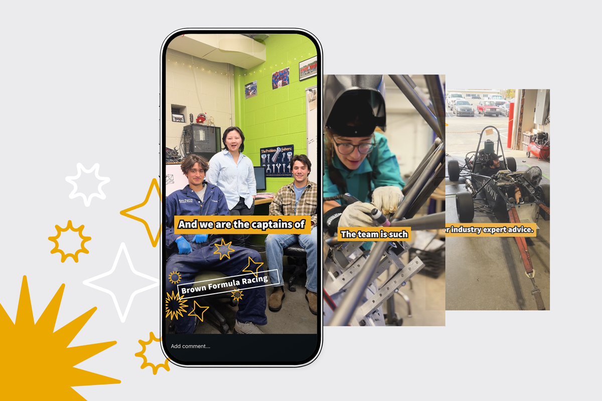 Stills from vertical video student spotlights.